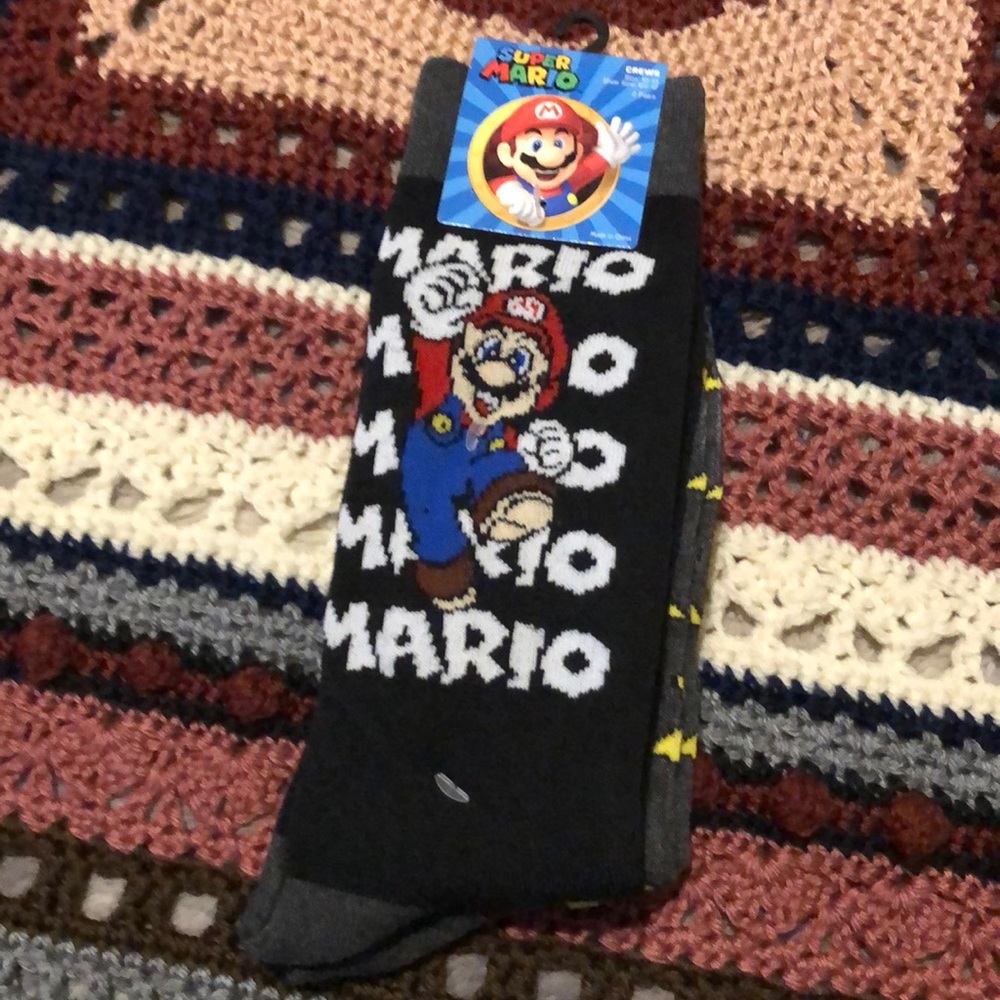 Two Pairs of Super Mario Crew Socks